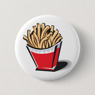 retro french fries design 6 cm round badge