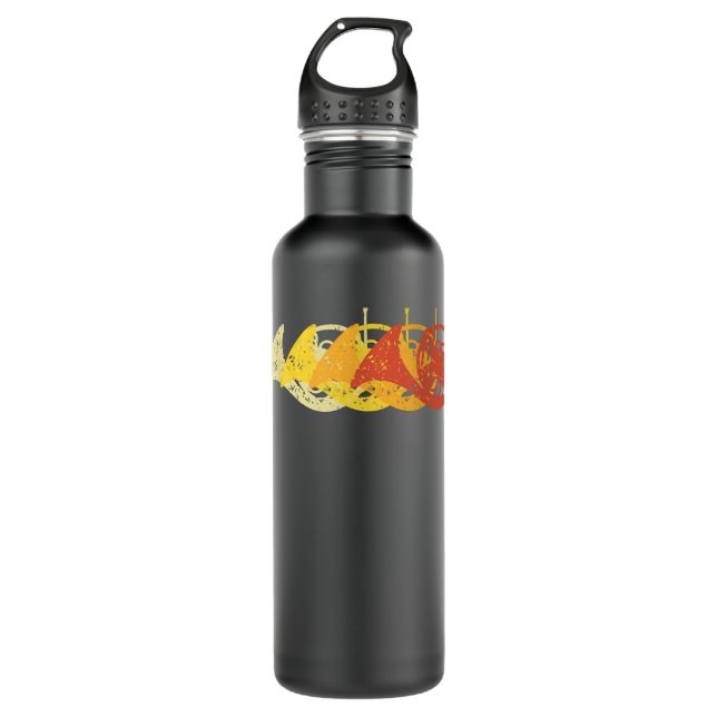 Retro French Horn Player Hornist Brass Instrument  710 Ml Water Bottle (Front)