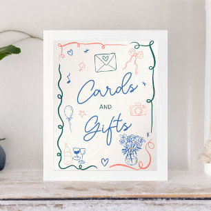 Retro french pink illustrated sign bridal shower