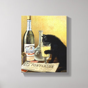 Retro french poster "absinthe bourgeois" canvas print