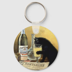 Retro french poster "absinthe bourgeois" key ring