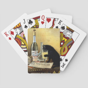 Retro french poster "absinthe bourgeois" playing cards