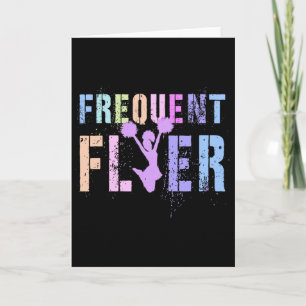 Retro Frequent Flyer Cheerleading Team Cheerleader Card