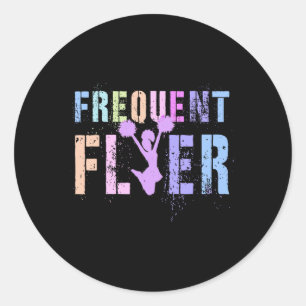 Retro Frequent Flyer Cheerleading Team Cheerleader Classic Round Sticker