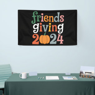 Retro Friends Giving 2024 Thanksgiving Fall Banner