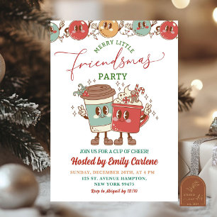 Retro Friendsmas Cheer Holiday Party Invitation