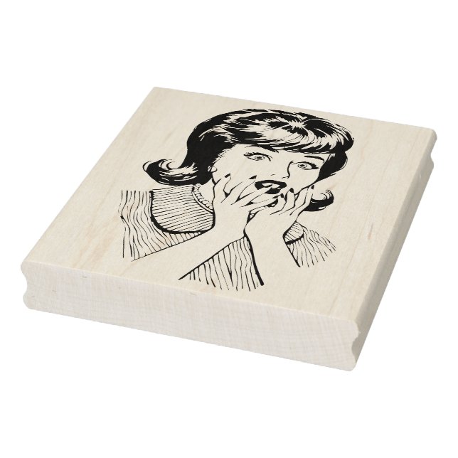 Retro Fright Lady Rubber Art Stamp (Stamp)
