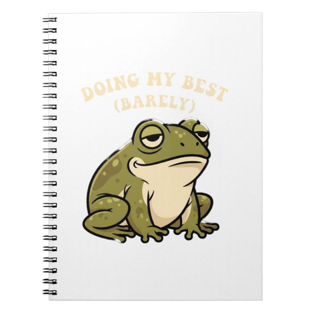 Retro Frog Bare Minimum Lined Notebook (Front)
