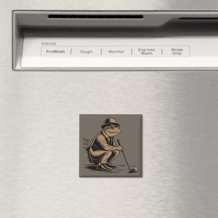 Retro Frog Funny Retro Frog Golf Lover Magnet
