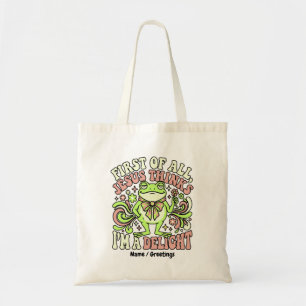 Retro Frog Jesus Thinks I'm A Delight Funny Tote Bag