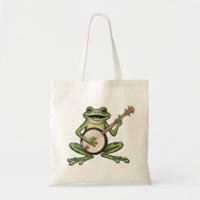 Retro Frog Playing Banjo 90s Music Lovers Vintage