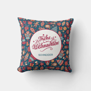 Retro Frohe Weihnachten Personalised Cushion