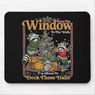 Retro From The Windows To The Walls Funny Raccoon Mouse Pad