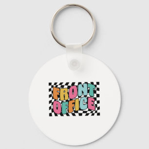 Retro Front Office Chequered Admin Team First Day Key Ring