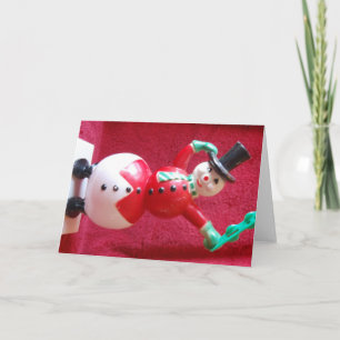 Retro Frosty the Snowman Holiday Card