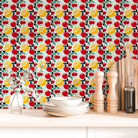 Retro Fruit Chequerboard Kitchen