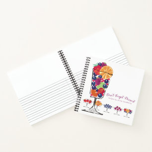 Retro fruit salad personalised recipe cookbook notebook
