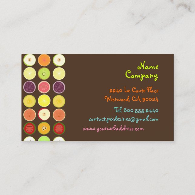 Retro fruits design profile cards (Front)