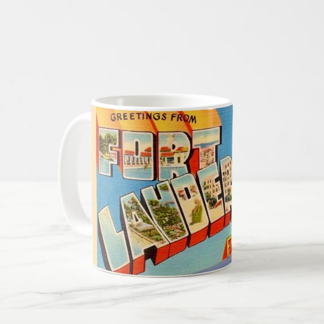 Retro Ft Lauderdale Florida Mug (Front Left)