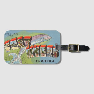 Retro Ft Myers Florida Luggage Tag