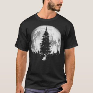 Retro Full Moon Minimalist Pine Tree Vintage Grap T-Shirt