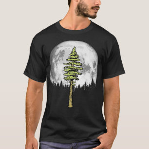 Retro Full Moon  Minimalist Redwood Tree Vintage G T-Shirt
