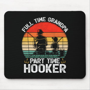 Retro Full Time Grandpa Part Time Fathers Day Fish Mouse Pad