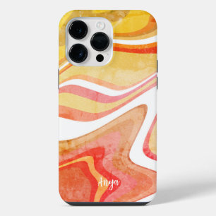 Retro Fun Abstract Stripe Name Modern Inspirivity iPhone 14 Pro Max Case