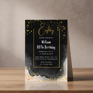 Retro Fun Adult Humour Happy Chic 80th Birthday  Invitation