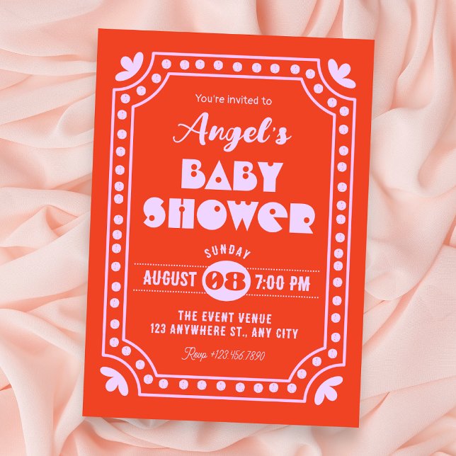 Retro fun baby shower invitation (Creator Uploaded)