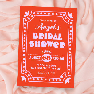 Retro fun bridal shower invitation