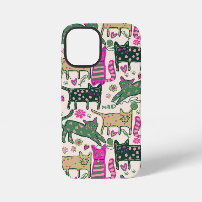 Retro Fun Cat Design iPhone Case (Back)