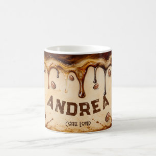 Retro Fun Coffee Drip Art Custom Name Gift Mug
