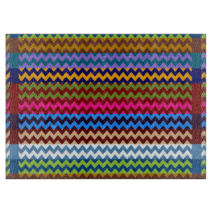 Retro Fun Colourful Chevron Pattern 5 Cutting Board