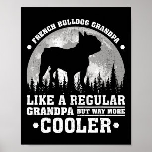 Retro Fun French Bulldog Grandpa Father's Day  Poster