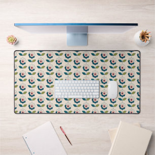 Retro Fun Garden Flower Pattern Desk Mat