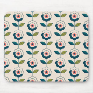 Retro Fun Garden Flower Pattern Mouse Pad
