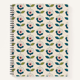 Retro Fun Garden Flower Pattern Notebook