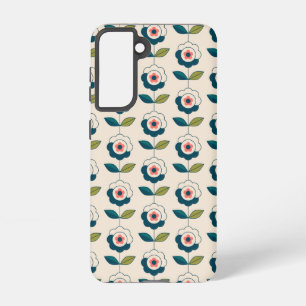 Retro Fun Garden Flower Pattern Samsung Galaxy Case