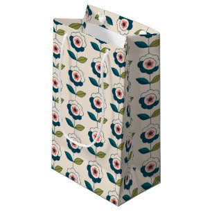 Retro Fun Garden Flower Pattern Small Gift Bag