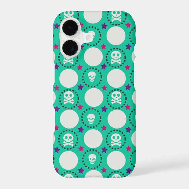 Retro Fun Green Skull Pattern (Back)