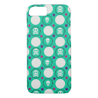 Retro Fun Green Skull Pattern iPhone 8/7 Case