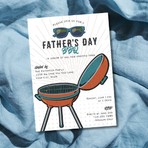 Retro Fun Grill Sunglasses Father's Day BBQ Party Invitation