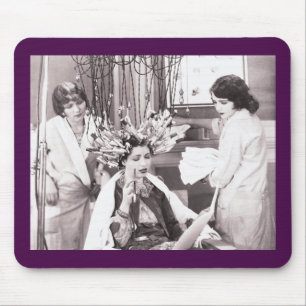 Retro Fun Hair Salon Mouse Pad