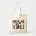 Retro Fun Hair Salon Tote Bag<br><div class="desc">Humourous film scene with a woman using an old-fashioned hair curling “machine”. Vintage 1930-1940 digitally altered image.</div>