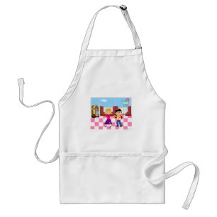 Retro Fun Happy Teens Sock Hop Diner Art Standard Apron