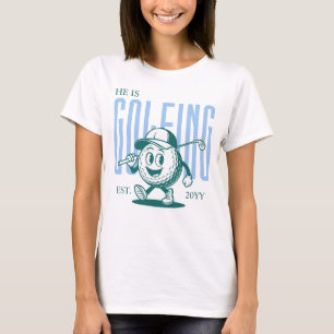 Retro Fun Humour Blue Personalised Golf Wife T-Shirt