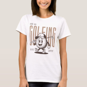 Retro Fun Humour Brown Personalised Golf Wife T-Shirt