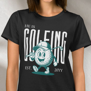 Retro Fun Humour White Personalised Golf Wife T-Shirt