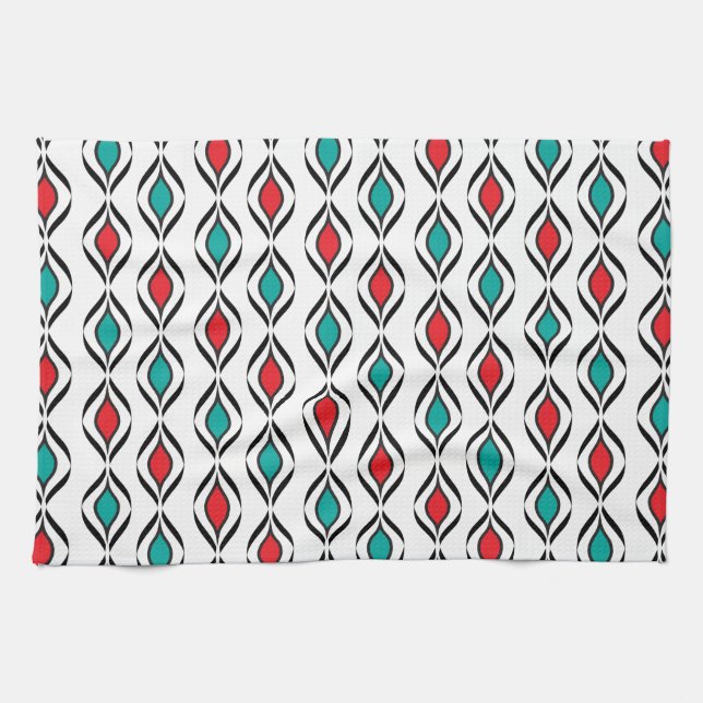 Retro Fun Patterns Tea Towel (Horizontal)